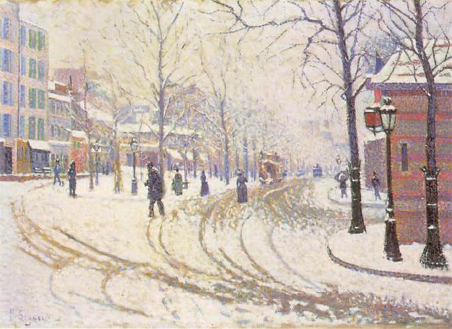Paul Signac Le boulevard de Clichy, la neige china oil painting image